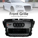 2008–2013 Audi A3 S3 8P Waben-Frontstoßstangengrill im RS3-Stil, glänzend schwarzer Kühlergrill-3