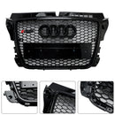 2008–2013 Audi A3 S3 8P Waben-Frontstoßstangengrill im RS3-Stil, glänzend schwarzer Kühlergrill-5