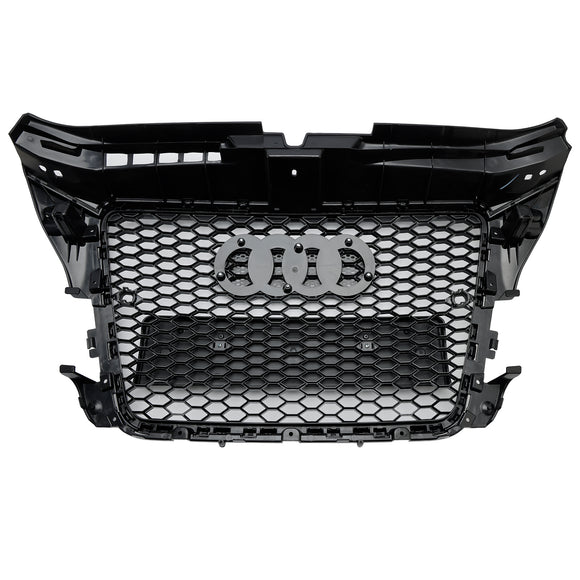 2008–2013 Audi A3 S3 8P Waben-Frontstoßstangengrill im RS3-Stil, glänzend schwarzer Kühlergrill
