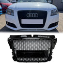 Griglia del nero lucido di stile RS3 della griglia del paraurti anteriore del favo di Audi A3/S3 8P 2008-2013-4