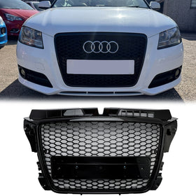 Audi A3 / A3 Sline / S3 2008-2013 8P RS3 Style Grille Front Bumper Replacement Honeycomb Black Mesh Grill