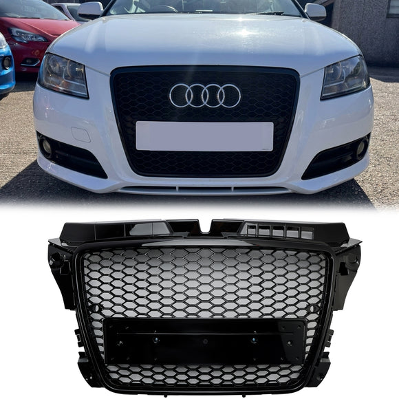 Griglia del nero lucido di stile RS3 della griglia del paraurti anteriore del favo di Audi A3/S3 8P 2008-2013