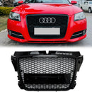 Griglia del nero lucido di stile RS3 della griglia del paraurti anteriore del favo di Audi A3/S3 8P 2008-2013-3