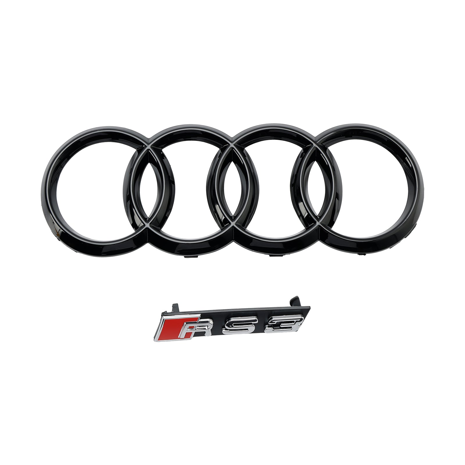 Grille avant noire en nid d'abeille pour Audi 8P A3 / A3 Sline / S3 2008-2013, remplacement du pare-chocs RS3 avec maillage hexagonal et emblème en anneau.