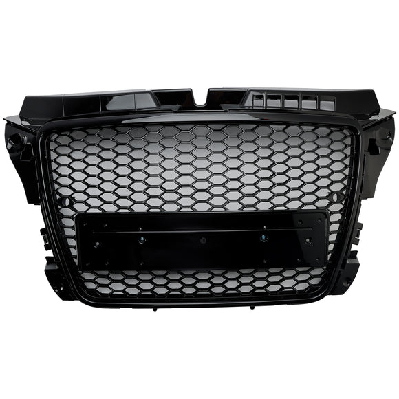 2008–2013 Audi A3 S3 8P Waben-Frontstoßstangengrill im RS3-Stil, glänzend schwarzer Kühlergrill