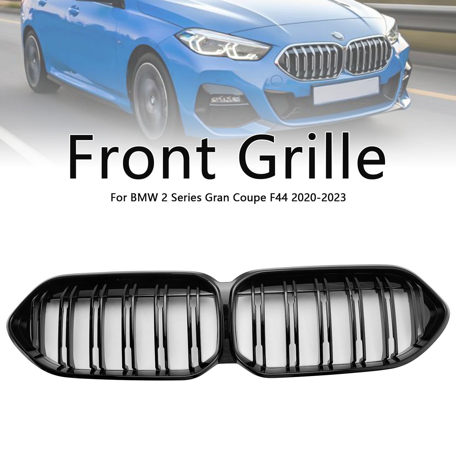 BMW 2 Series Gran Coupe F44 218i/220i/228i xDrive/M235i xDrive 2020-2023 Front Bumper Grille Gloss Black Grill