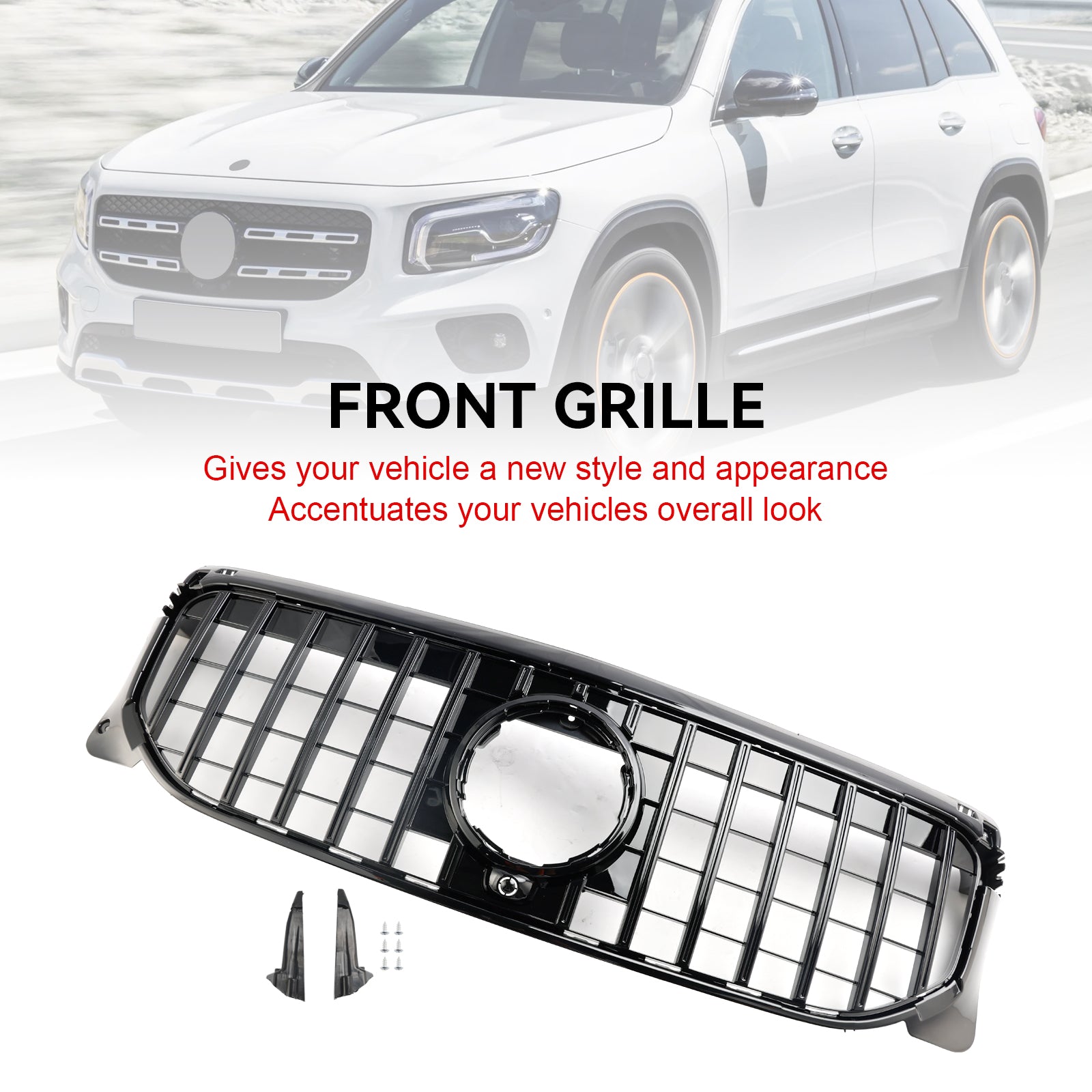 Mercedes Benz GLB-Class X247 GLB180/200/220/250 2020-2023 Front Bumper Grill Black/Diamond AMG Style Grille