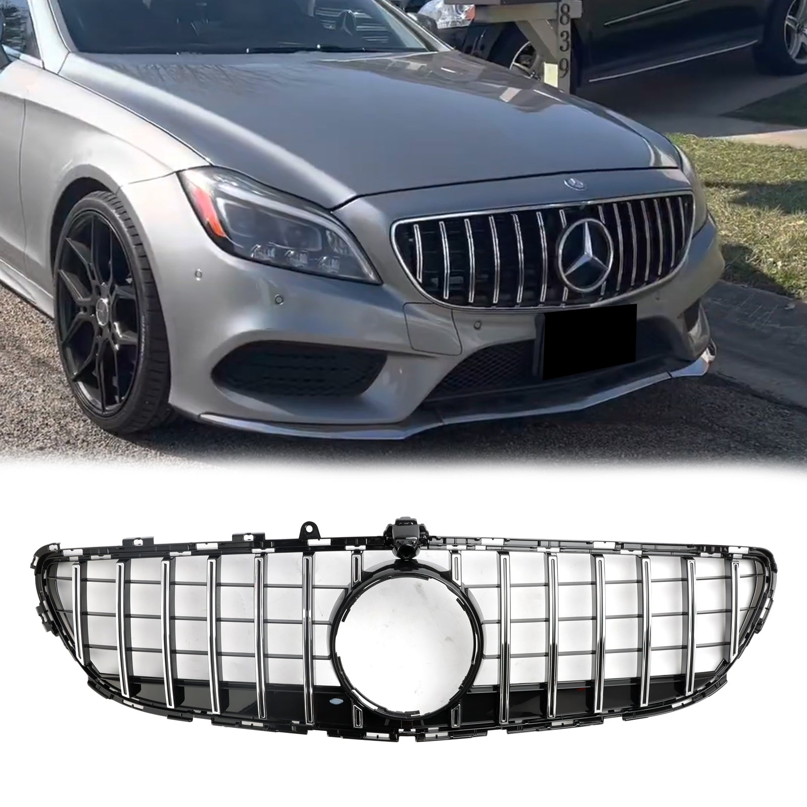 Parrilla de parachoques delantera estilo AMG para Mercedes Benz Clase CLS W218 CLS300/320/350/220/250/400/550/53 2015-2018