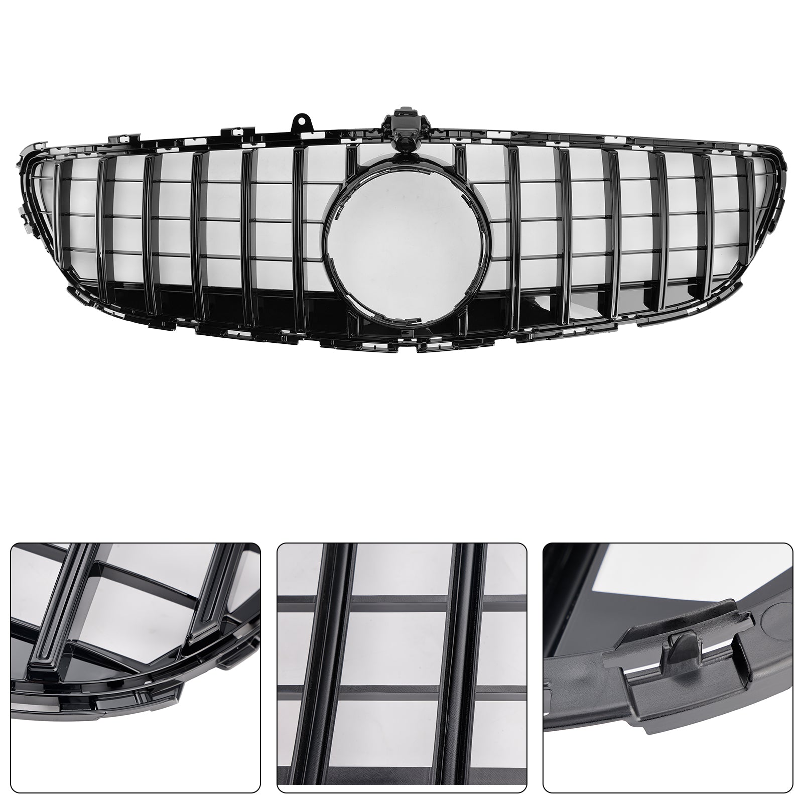 2015-2018 Mercedes Benz CLS-Klasse W218 C218 X218 GTR Style Grill Frontstoßstange Glänzend Schwarzer Kühlergrill