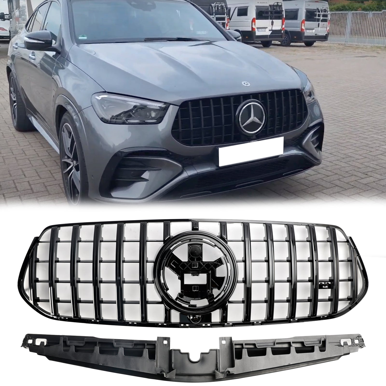 Parrilla delantera de estilo AMG para Mercedes Benz Clase GLE W167 V167 GLE350/450/580/GLE53 AMG-Line 2024