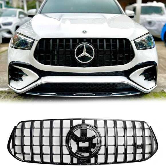 Mercedes Benz GLE-Class V167 AMG-Line 2024-2025 GT Style Säleikkö Etu Yläpuskuri Musta Säleikkö