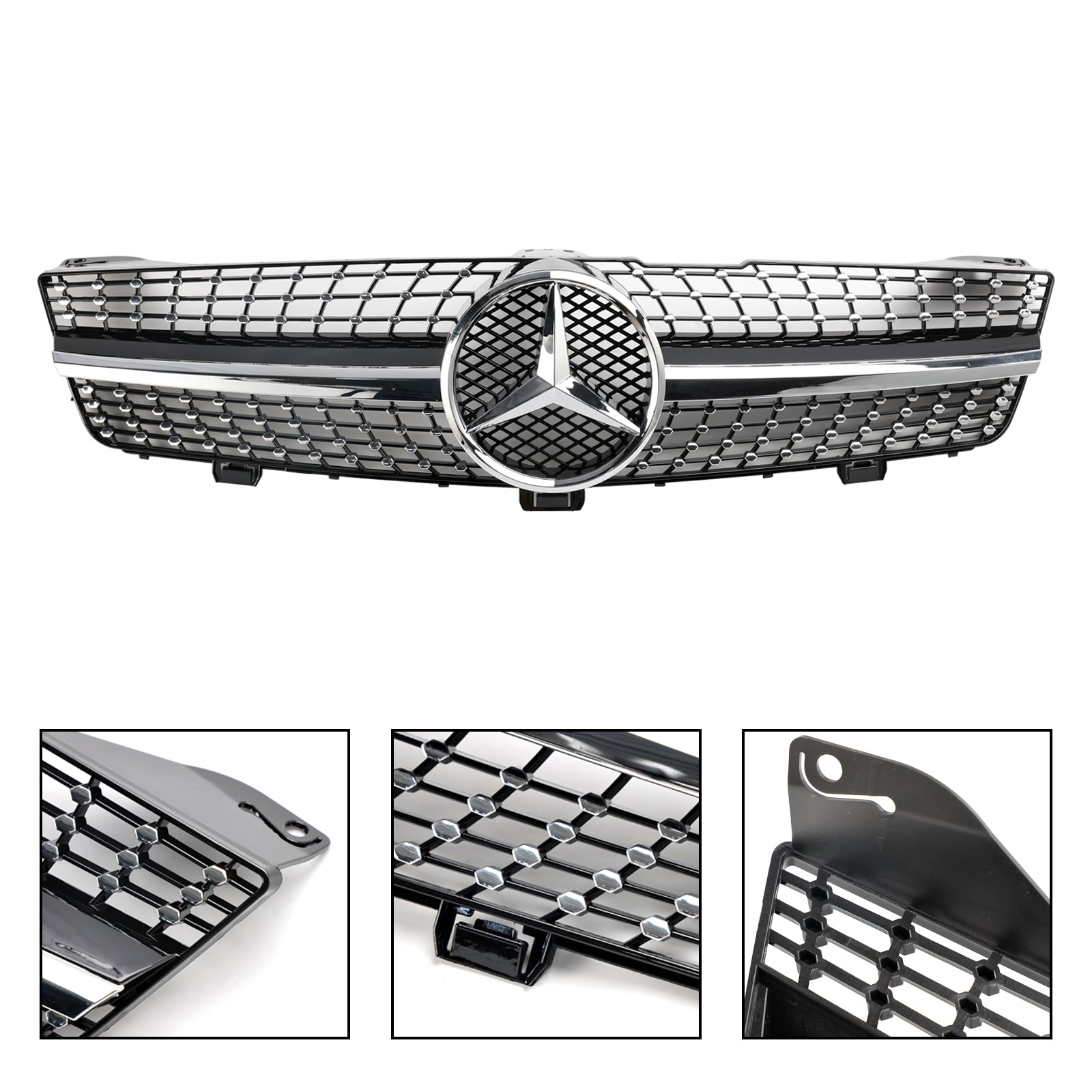 Grille de pare-chocs avant en diamant pour Mercedes Benz Classe CLS W219 C219 CLS350/500/550/CLS63 AMG 2008-2010