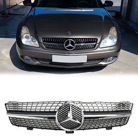 Mercedes Benz CLS-Class W219 C219 CLS350/500/550/CLS63 2008-2010 Front Bumper Grill Diamond Grille