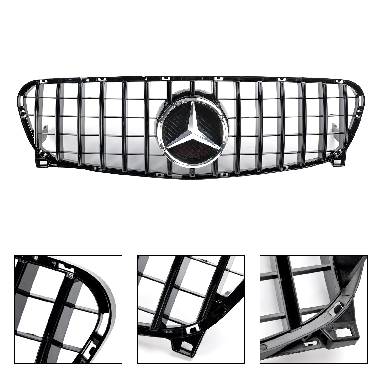 Grille de pare-chocs avant noire de style GT pour Mercedes Benz Classe GLA W156 X156 GLA200/220/250/GLA45 AMG 2013-2017