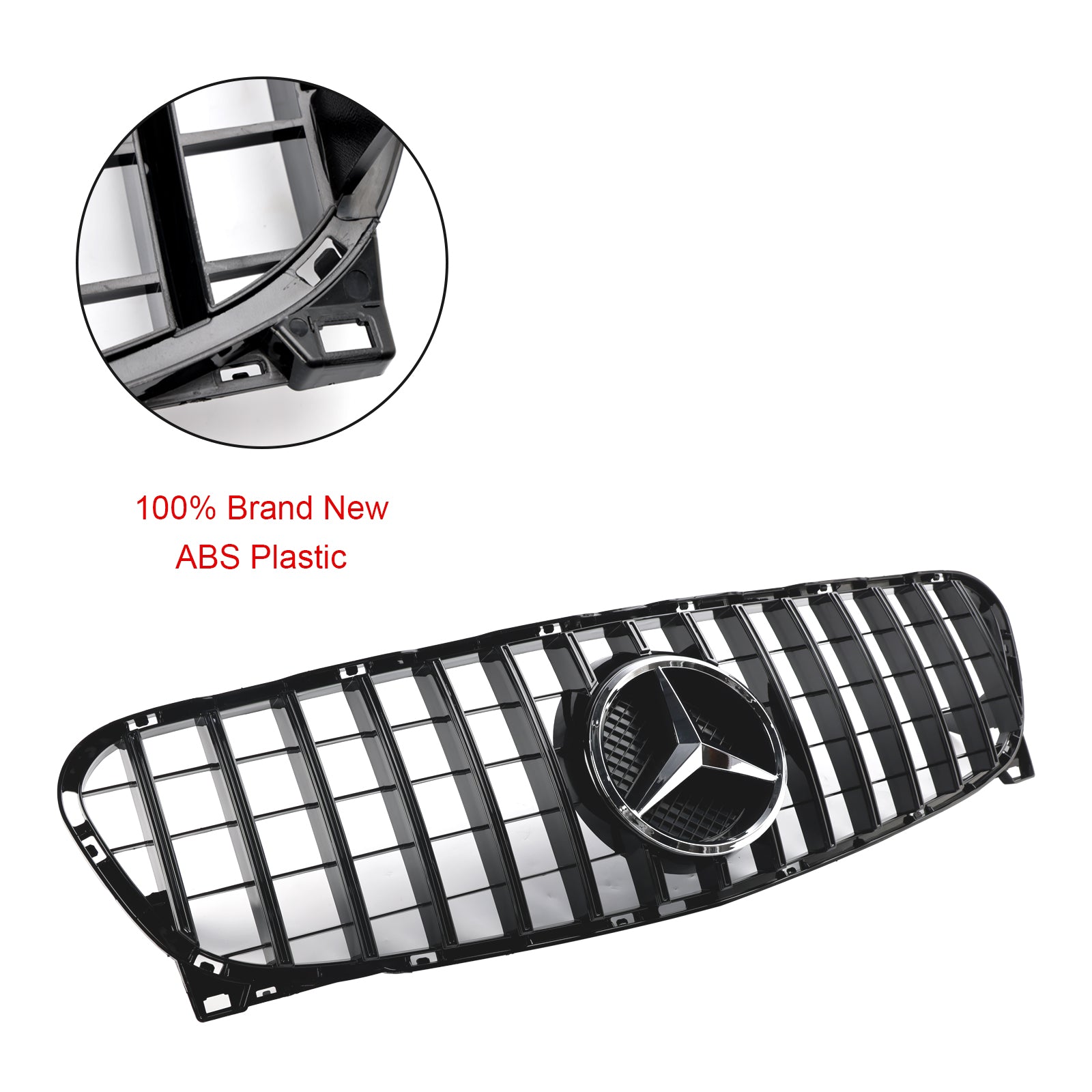 Grille de pare-chocs avant noire de style GT pour Mercedes Benz Classe GLA W156 X156 GLA200/220/250/GLA45 2013-2017