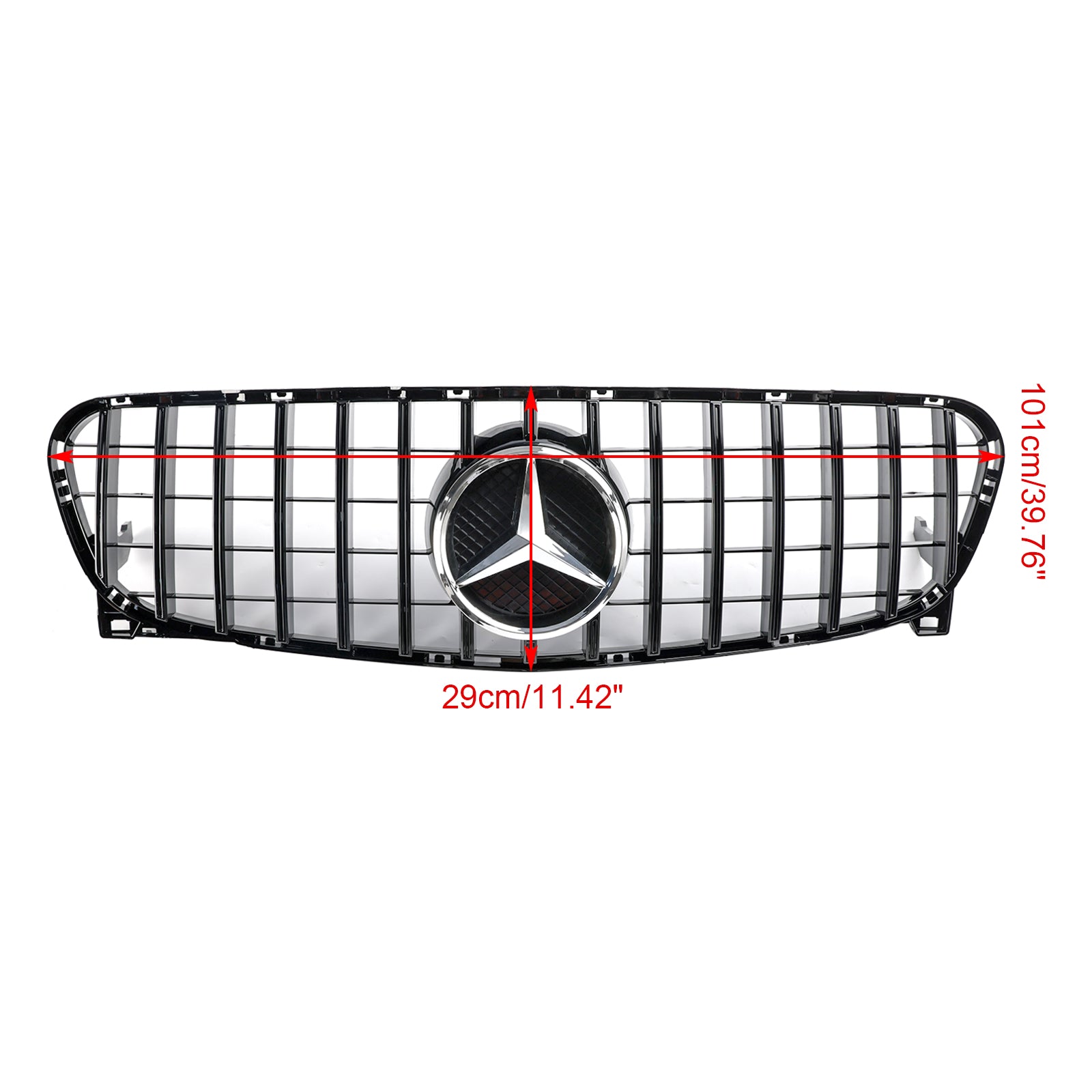 Parrilla delantera de estilo GT negra para Mercedes Benz Clase GLA W156 X156 GLA200/220/250/GLA45 AMG 2013-2017