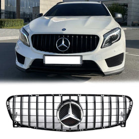 Mercedes Benz GLA-Klasse W156 X156 GLA200/220/250/GLA45 2013-2017 Voorbumpergrille Zwart GT-stijlgrille