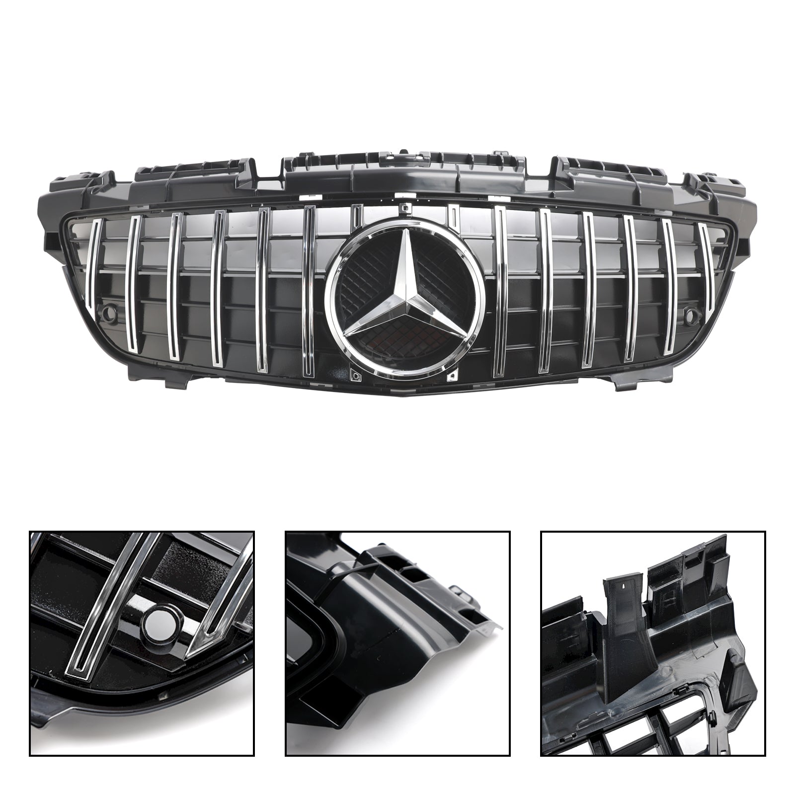 Grille de pare-chocs avant chromée style GT pour Mercedes Benz Classe SLK R172 SLK200/250/350/SLK55 AMG 2011-2016