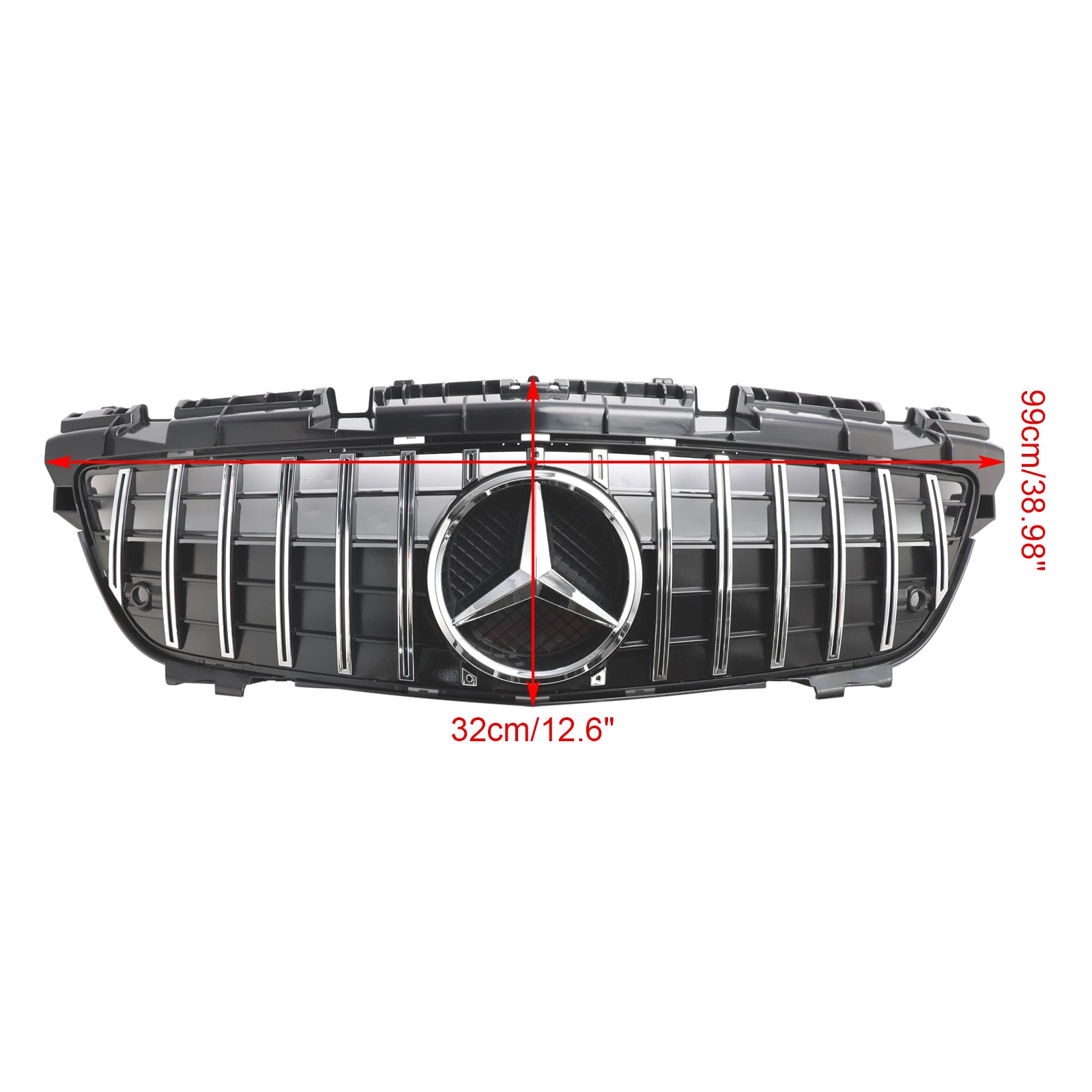 Mercedes Benz SLK-Class R172 SLK200/250/350/SLK55 AMG 2011-2016 Front Bumper Grill Chrome GT Style Grille - 0