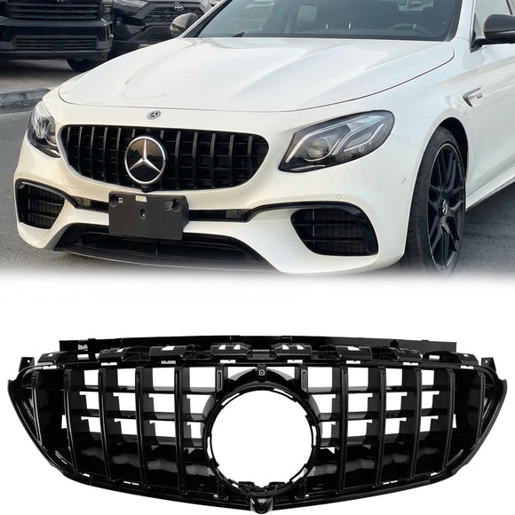 Mercedes Benz Klasy E W213 E63 E63S AMG 2016-2020 Grill przedniego zderzaka GTR Style Czarna kratka