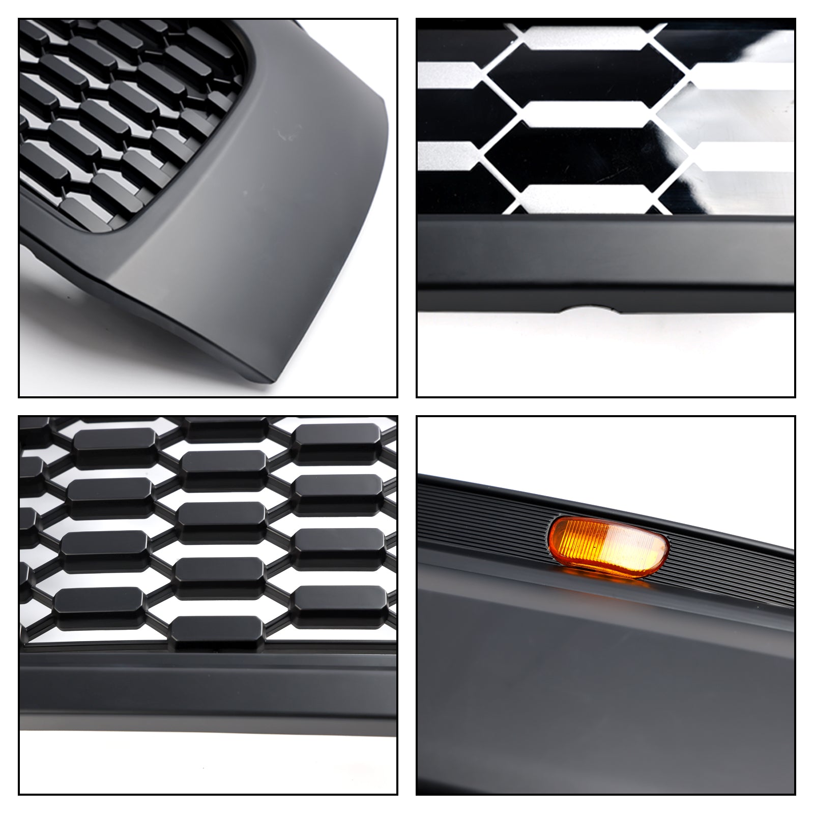 Grille de pare-chocs avant en nid d'abeille de style TRD PRO pour Toyota Tundra 2006-2013 Grille noire avec LED