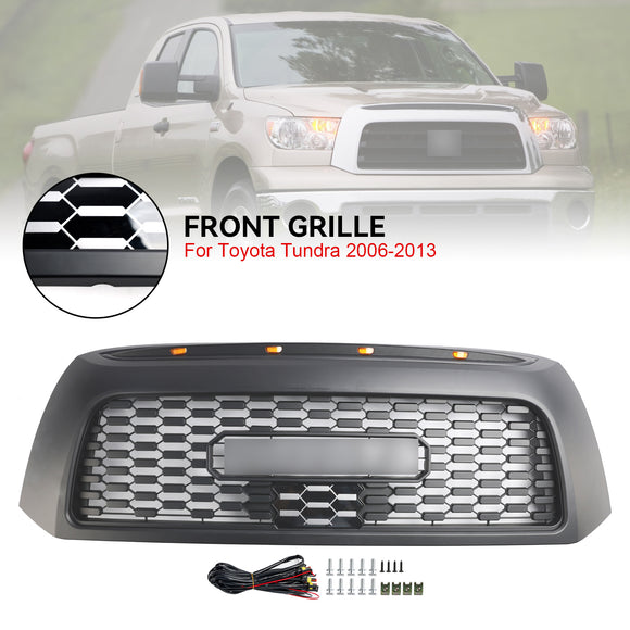 TRD PRO-Stil | Toyota Tundra | Mattschwarz | Frontstoßstangengitter | 2006-2009 | Wabengittergrill + LED-Licht + Buchstabe