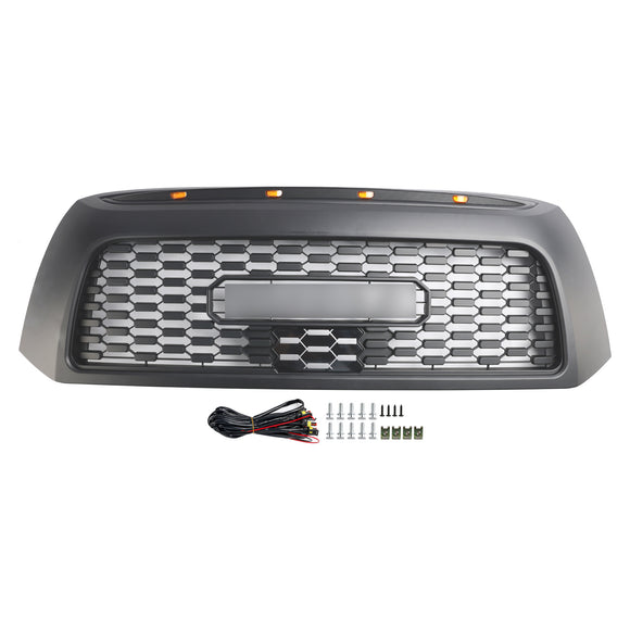 TRD PRO-Stil | Toyota Tundra | Mattschwarz | Frontstoßstangengitter | 2006-2009 | Wabengittergrill + LED-Licht + Buchstabe