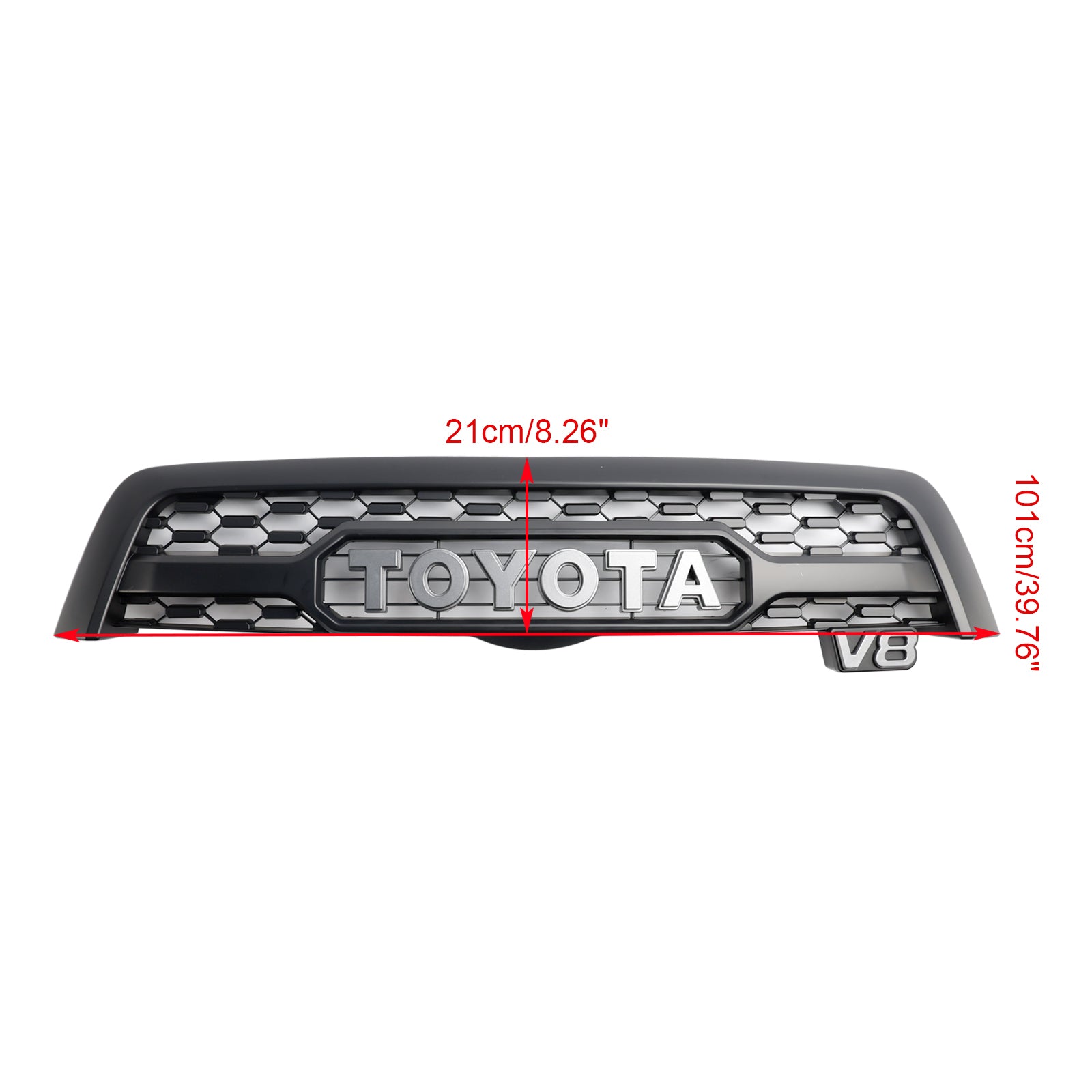 Grille de pare-chocs avant de style Toyota Sequoia TRO PRO 2005-2007, calandre noire mate avec éclairage LED - 0