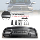 Parrilla Big Horn negra mate para Dodge Ram 1500 2009-2012 con rejilla de repuesto para parachoques delantero con luz LED-4