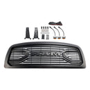 Parrilla Big Horn negra mate para Dodge Ram 1500 2009-2012 con rejilla de repuesto para parachoques delantero con luz LED-10