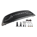 Parrilla Big Horn negra mate para Dodge Ram 1500 2009-2012 con rejilla de repuesto para parachoques delantero con luz LED-13
