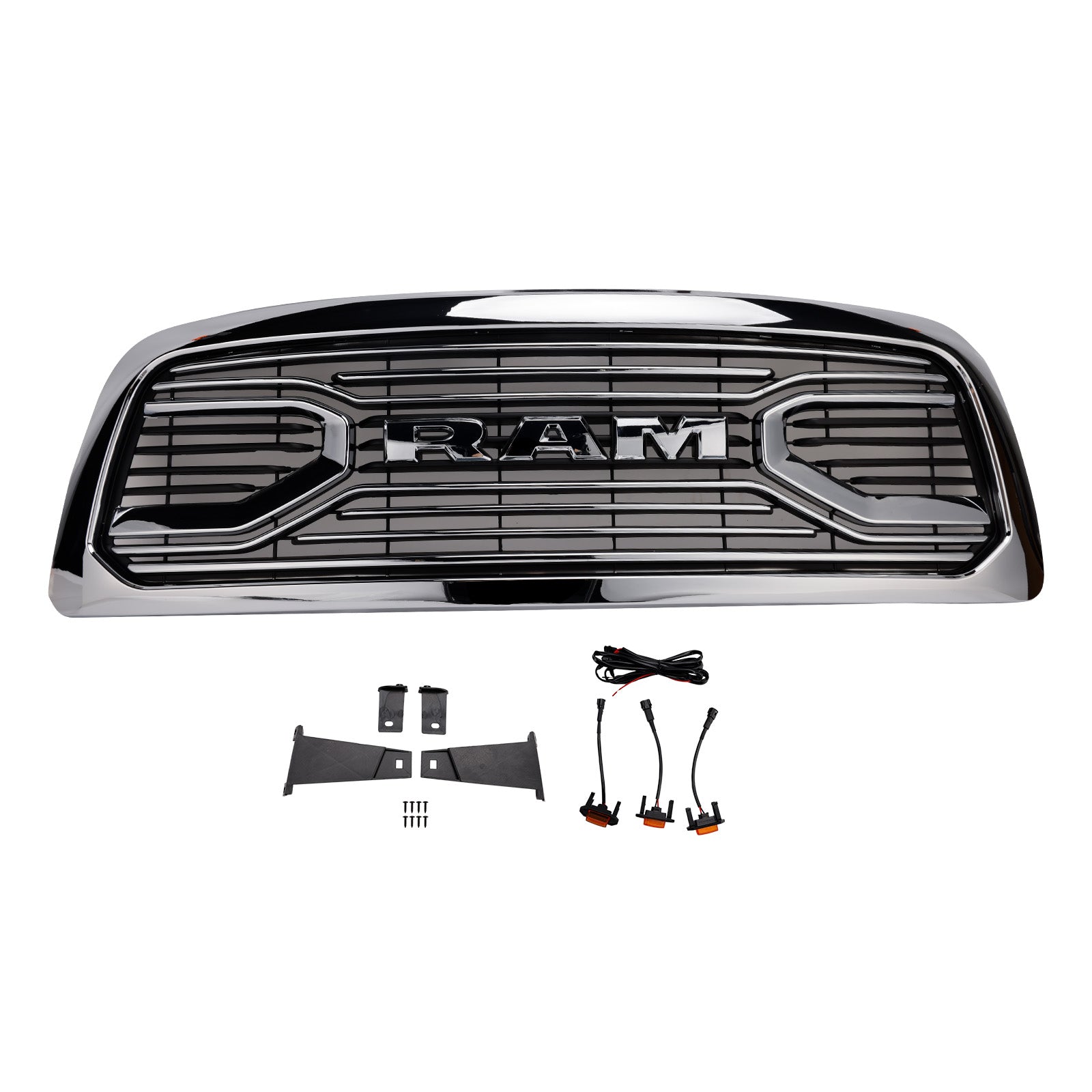 Dodge Ram 1500 2009-2012 W/ Led Light Grille Chrome Front Bumper Grill