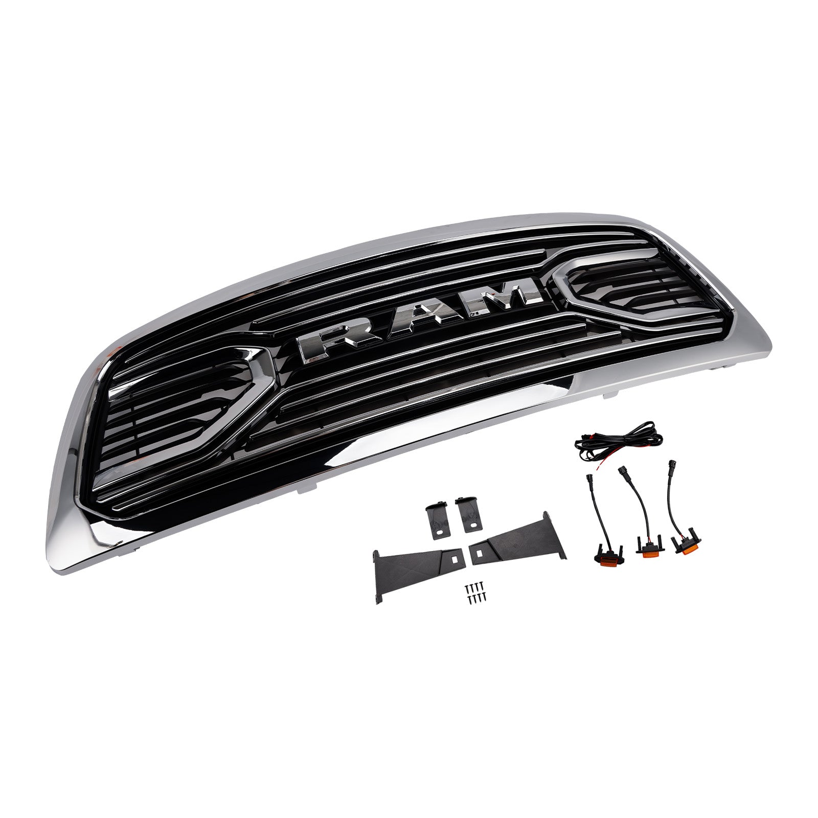 Dodge Ram 1500 2009-2012 W/ Led Light Grille Chrome Front Bumper Grill
