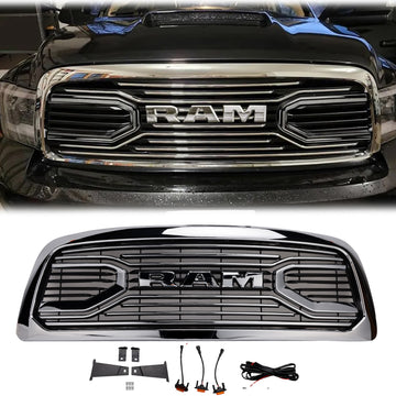 Dodge Ram 1500 2009-2012 com grade de luz LED grade de para-choque dianteiro cromado