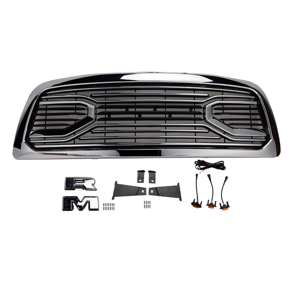 Dodge Ram 1500 2009-2012 avec calandre lumineuse LED, grille de pare-chocs avant chromée avec lettre RAM