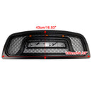 Dodge Ram 1500 2009-2012 Rebel Style Grill Front Bumper Black Replacement Grille W/ LED & RAM Letter-18