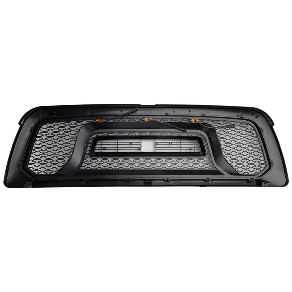 Dodge Ram 1500 2009-2012 Rebel Style Grill Front Bumper Black Replacement Grille W/ LED & RAM Letter