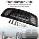 Dodge Ram 1500 2009-2012 Grille de style rebelle pare-chocs avant grille de remplacement noire avec LED-6