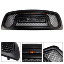 Dodge Ram 1500 2009-2012 Grille de style rebelle pare-chocs avant grille de remplacement noire avec LED-3