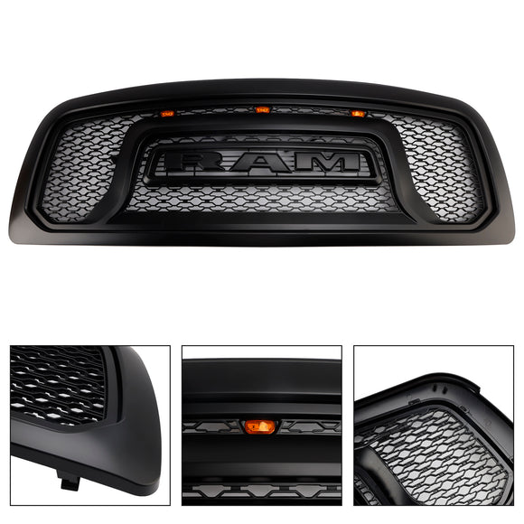 Dodge Ram 1500 2009-2012 Grille de style rebelle pare-chocs avant grille de remplacement noire avec LED