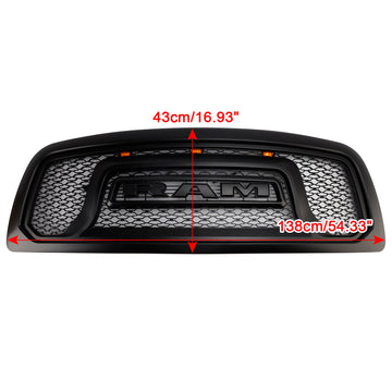 Dodge Ram 1500 2009-2012 Rebel Style Grill pára-choque dianteiro grade de substituição preta com LED - 0