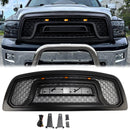 Dodge Ram 1500 2009-2012 Rebel Style Grill Front Bumper Black Replacement Grille W/ LED & RAM Letter-1