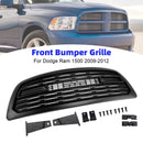 Dodge Ram 1500 2009-2012 Rebel Style Grill Front Bumper Black Replacement Grille W/ LED & RAM Letter-4
