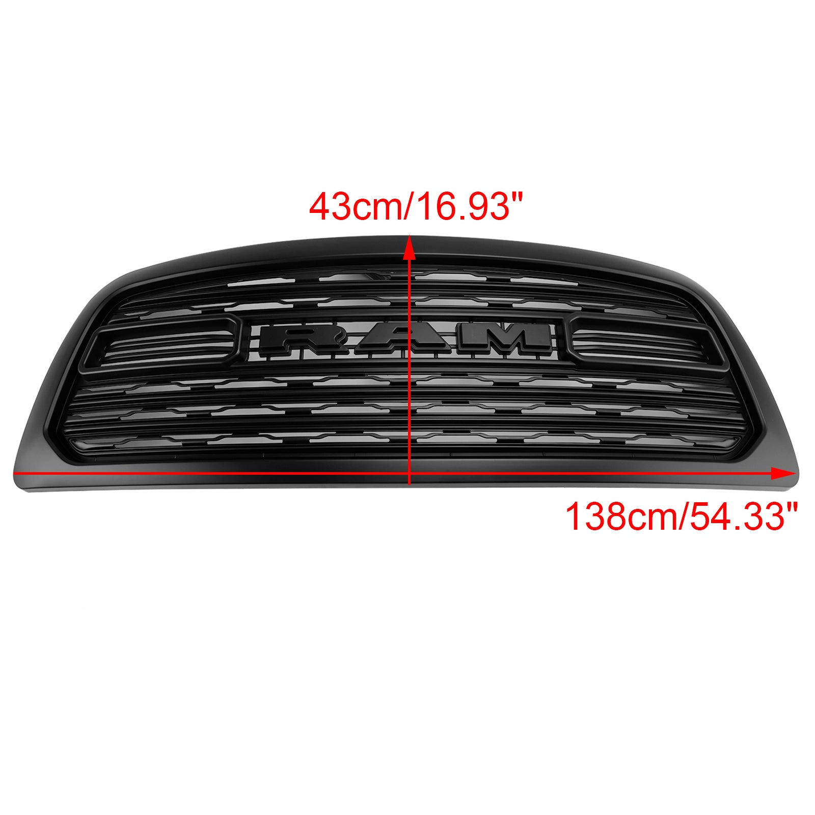 Dodge Ram 1500 2009-2012 Rebel Style Grill Front Bumper Black Replacement Grille W/ LED