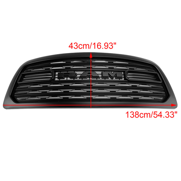 Dodge Ram 1500 2009-2012 Grille de style rebelle pare-chocs avant grille de remplacement noire avec LED
