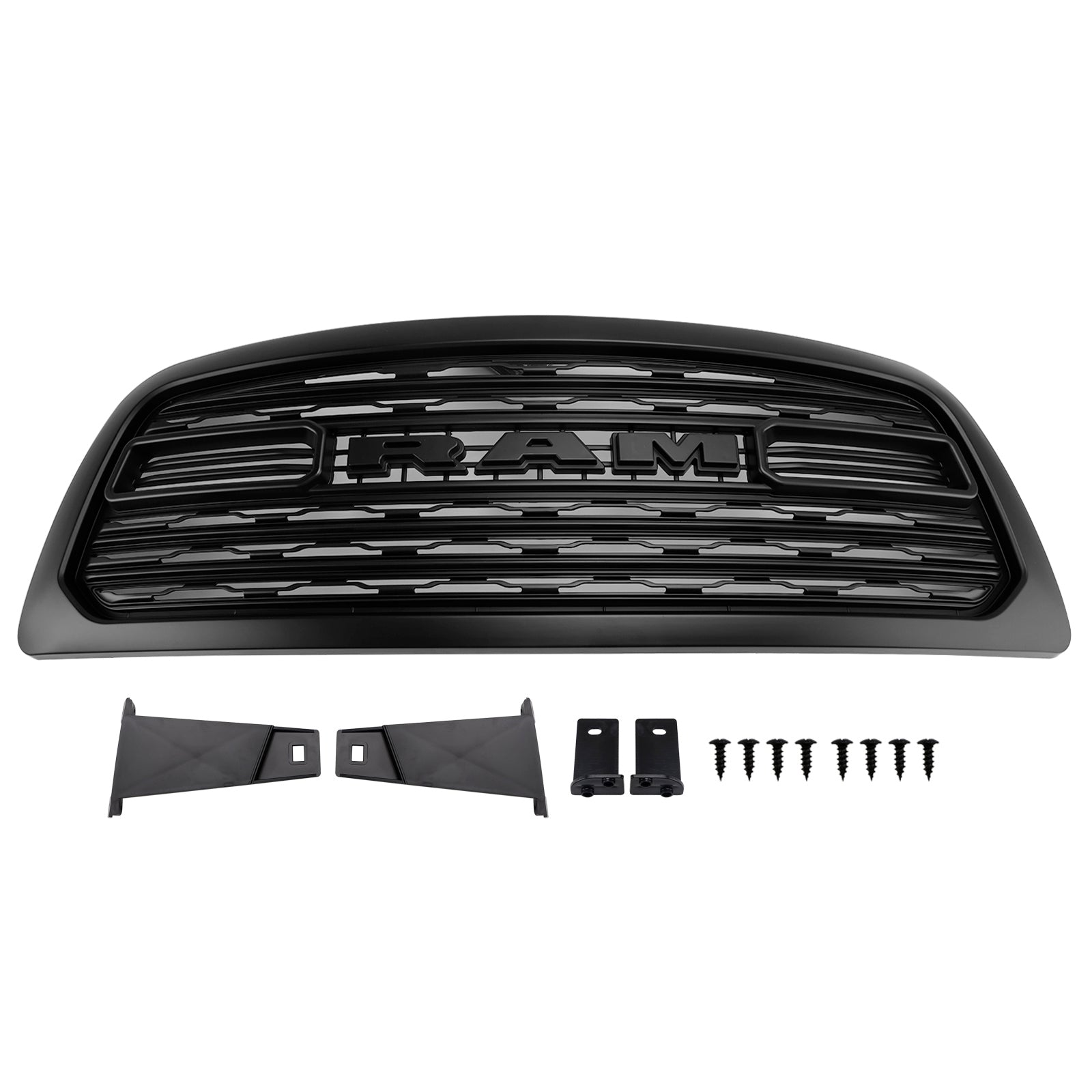 Dodge Ram 1500 2009-2012 Rebel Style Grill Front Bumper Black Replacement Grille W/ LED