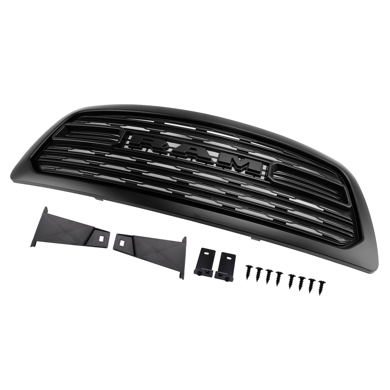 Dodge Ram 1500 2009-2012 Rebel Style Grill Front Bumper Black Replacement Grille W/ LED