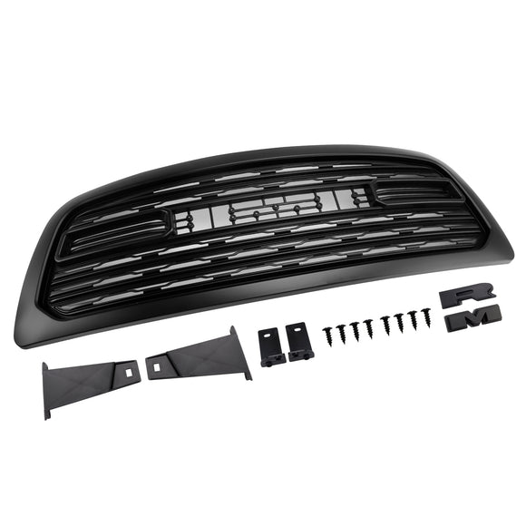 Dodge Ram 1500 2009-2012 Rebel Style Grill Front Bumper Black Replacement Grille W/ LED & RAM Letter