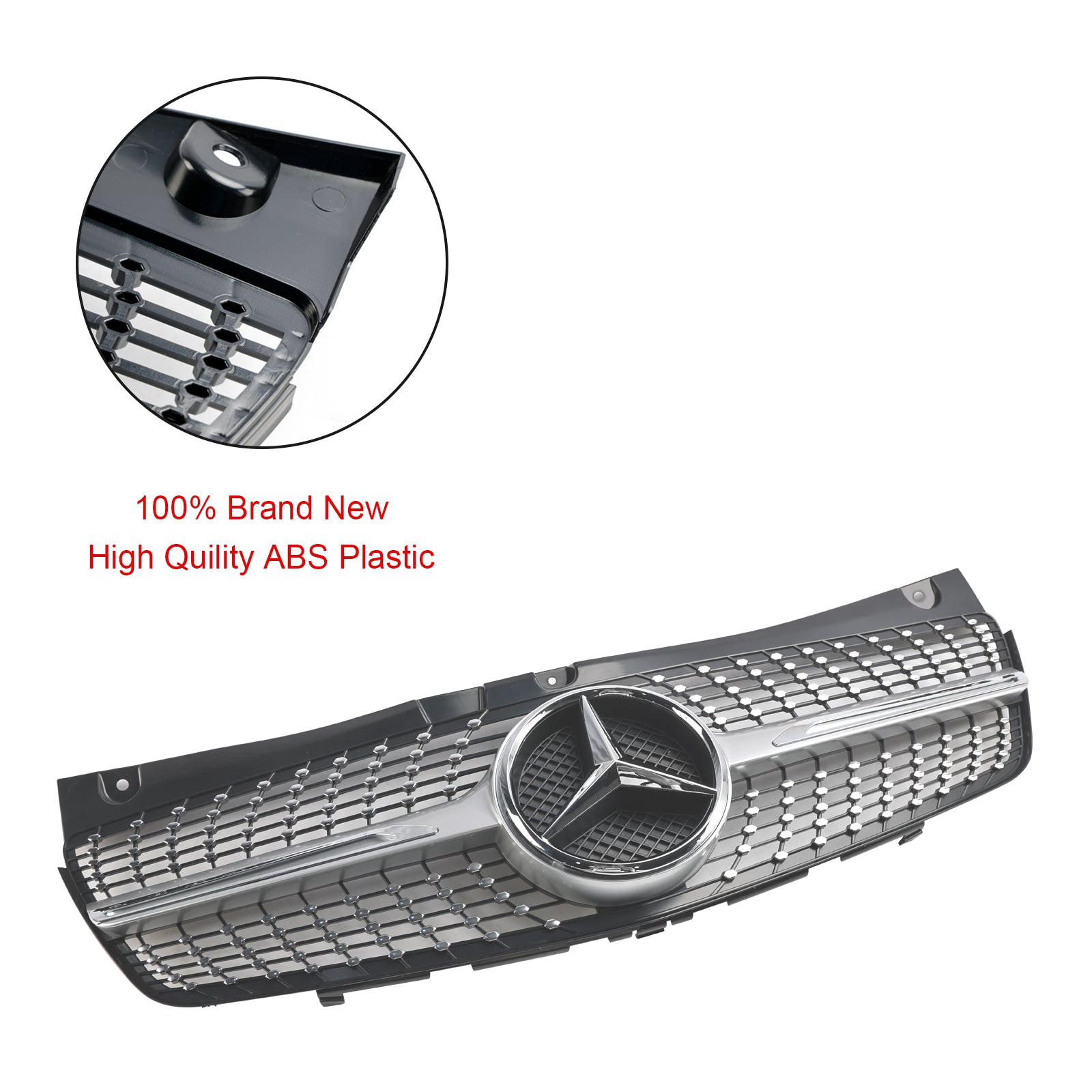 Grille de pare-chocs avant de remplacement en diamant pour Mercedes-Benz Classe V Viano W639 2011-2014