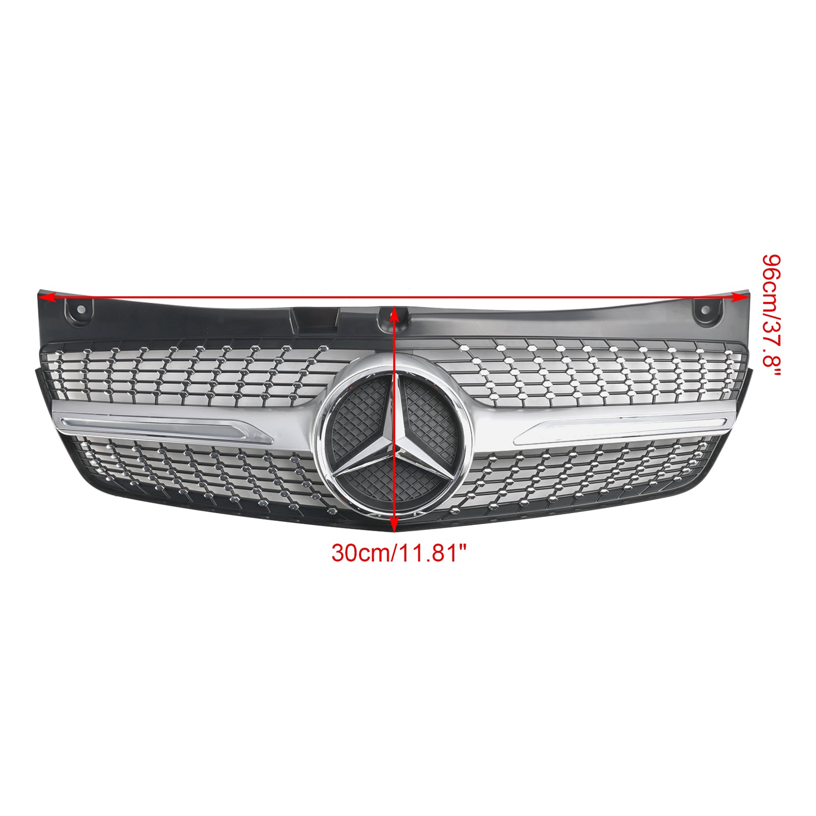 Grille de pare-chocs avant de remplacement en diamant pour Mercedes-Benz Classe V Viano W639 2011-2014